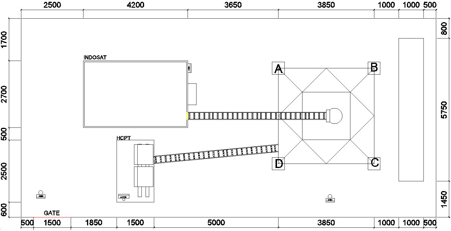 Base of tower with detail AutoCAD drawing