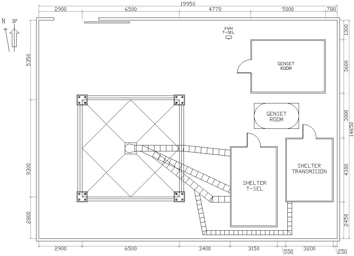 Base part of tower with detail AutoCAD drawing, dwg file, CAD file