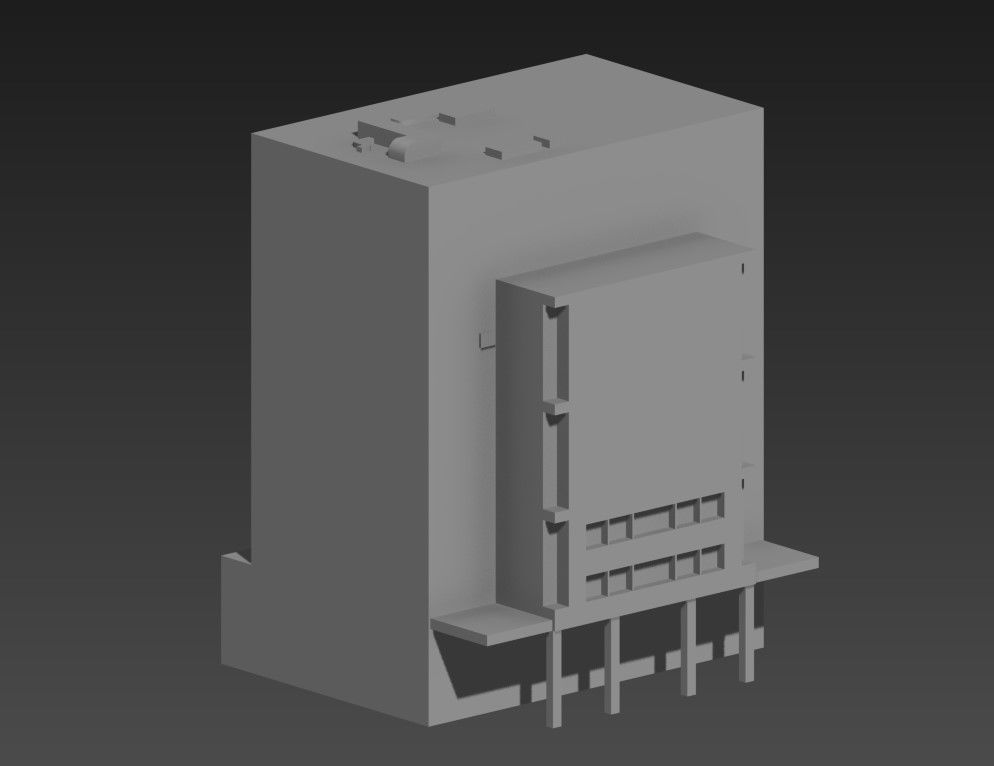Basic Elevation Of High Rise Commercial Building 3D MAX File