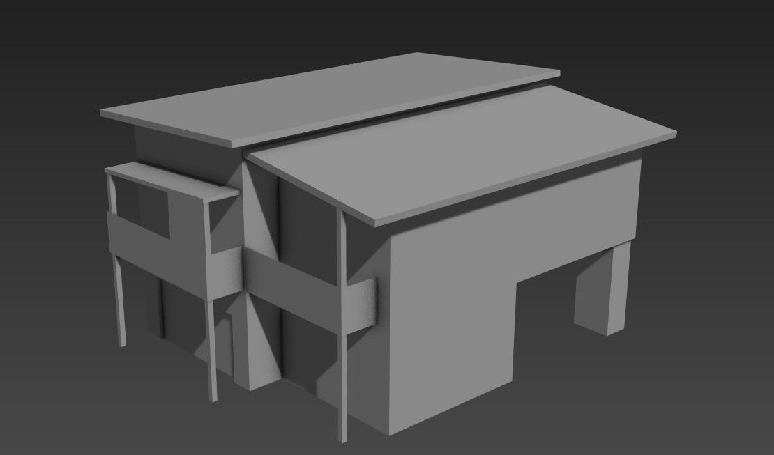 Access Basic House Elevation in Free 3D MAX Layout File