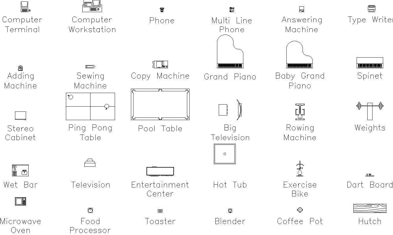 Basic cad blocks AutoCAD file.