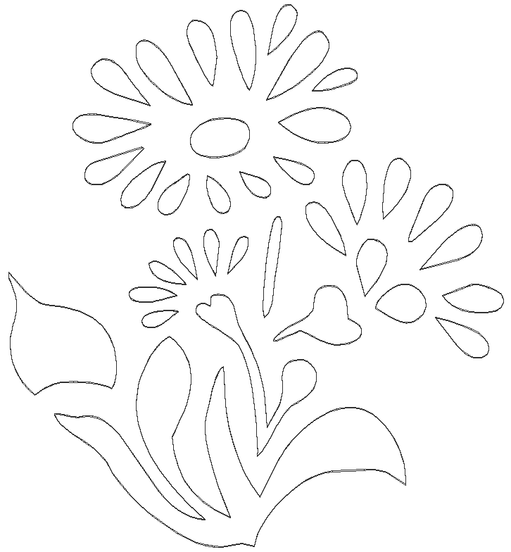 Basic design of flower quilting DWG AutoCAD file