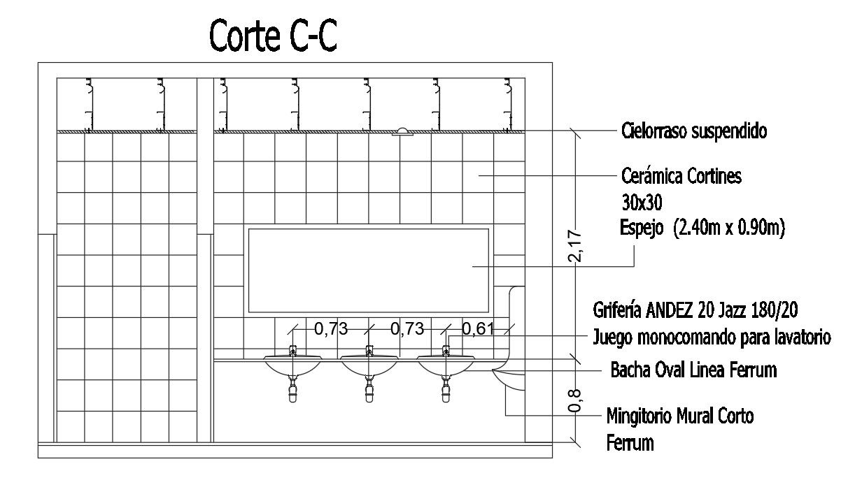 Basin section detail drawing defined in this AutoCAD file | Download 2d AutoCAD drawing file.