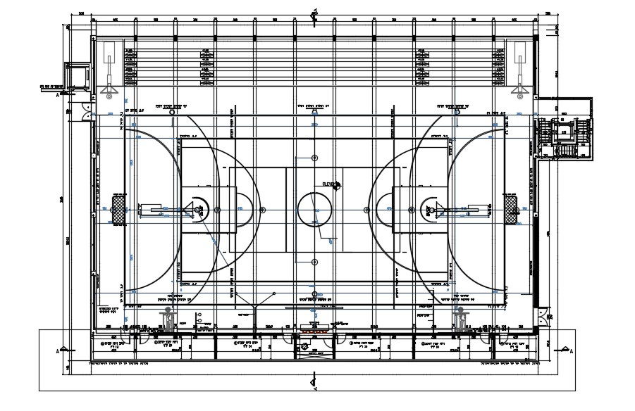 Basket Ball Ground Layout Plan Download AutoCAD File