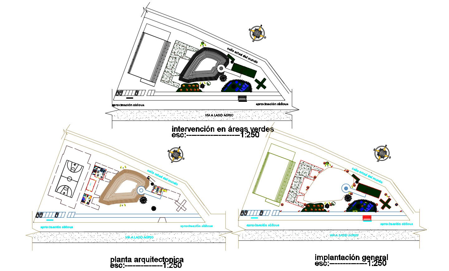 Basket Ball Playground With Garden Design AutoCAD File