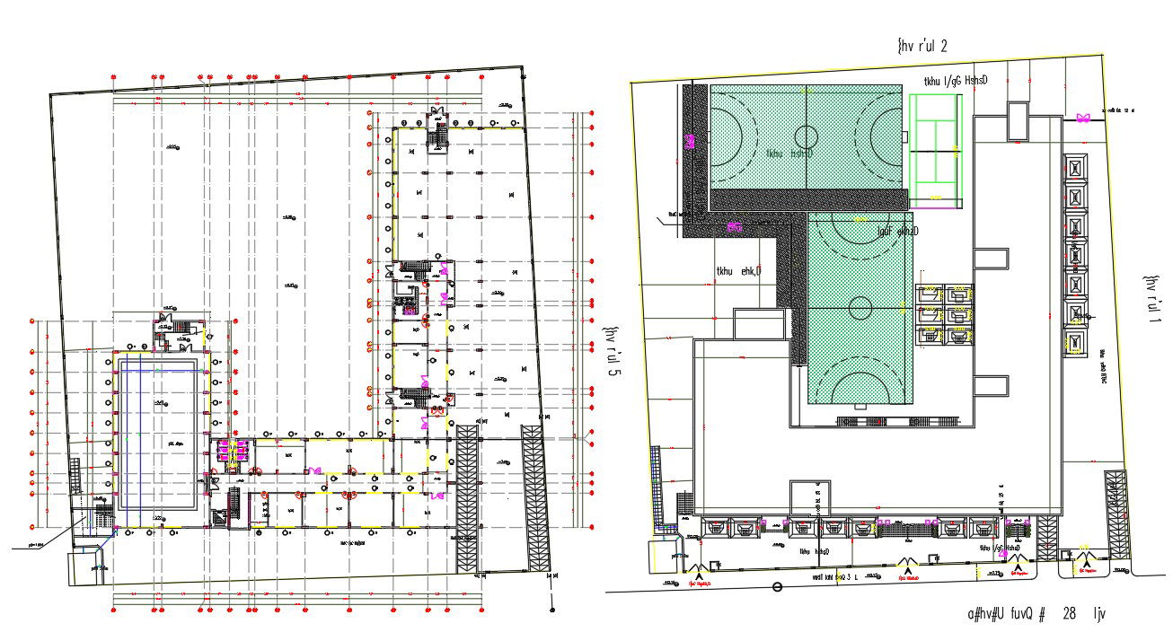 Basket Ball Sports Play Ground CAD Drawing DWG File