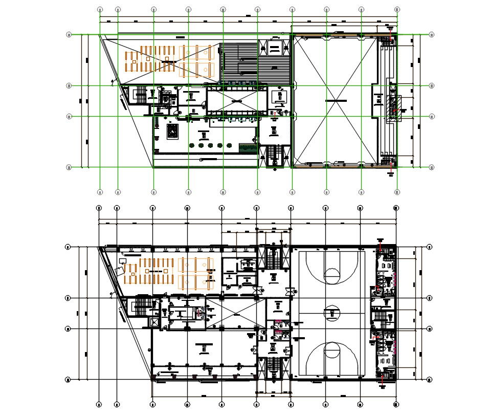 Basketball Ground Floor Plan DWG File