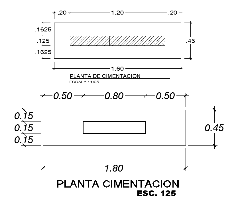Basketball Hoop Wall Foundation Plan AutoCAD Free Download DWG File