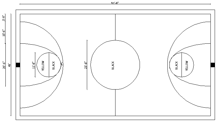 Basketball Playground AutoCAD Drawing Free Download DWG File
