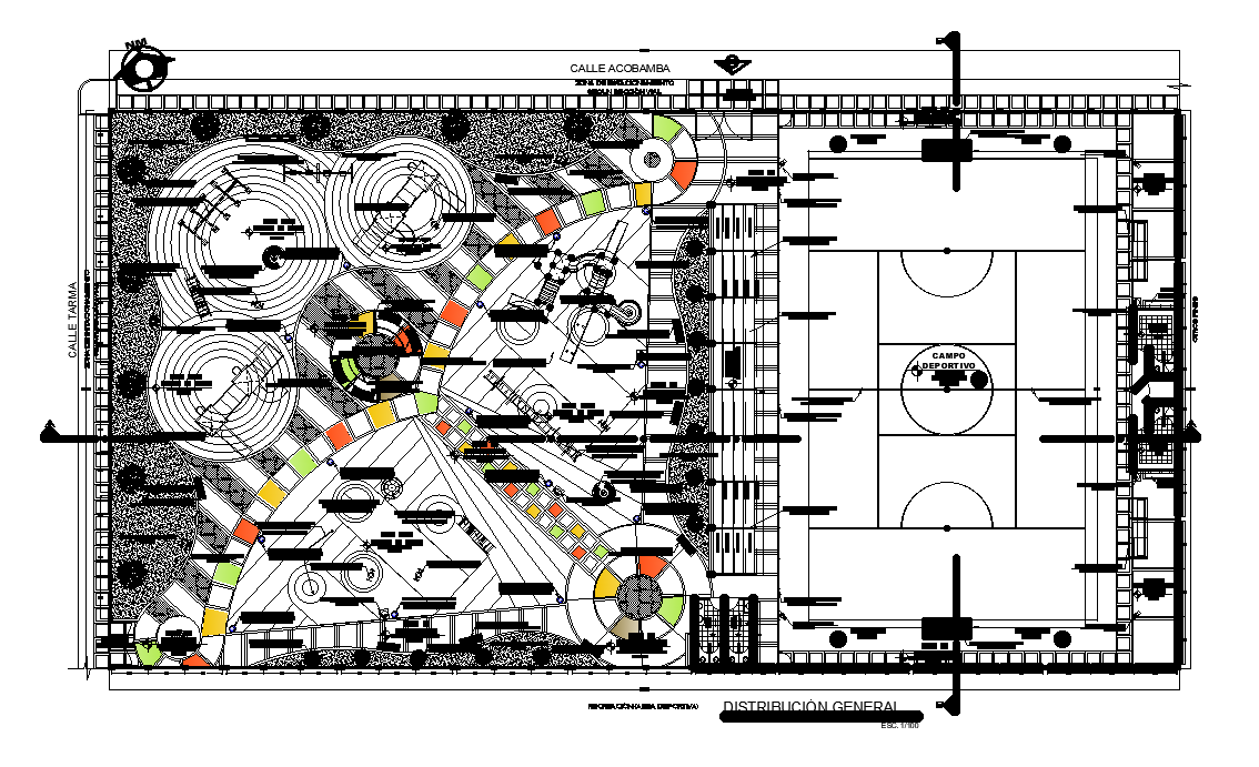 Basketball Playground Layout Plan AutoCAD Drawing Download DWG File