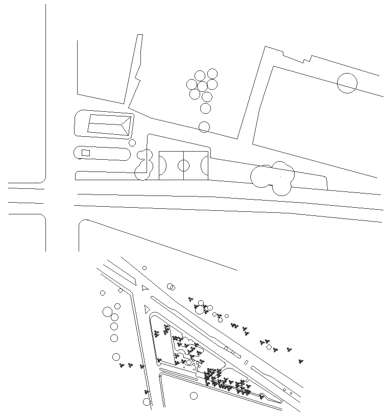 Basketball ground details between city dwg autocad drawing .