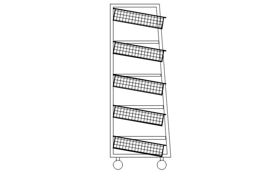 Basket trolley design CAD block in AutoCAD 2D drawing, CAD file, dwg file