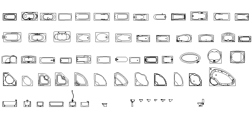 Bath equipment collection dwg file
