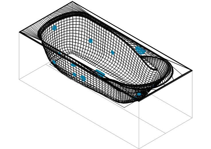 Bath tub goletain acrylic