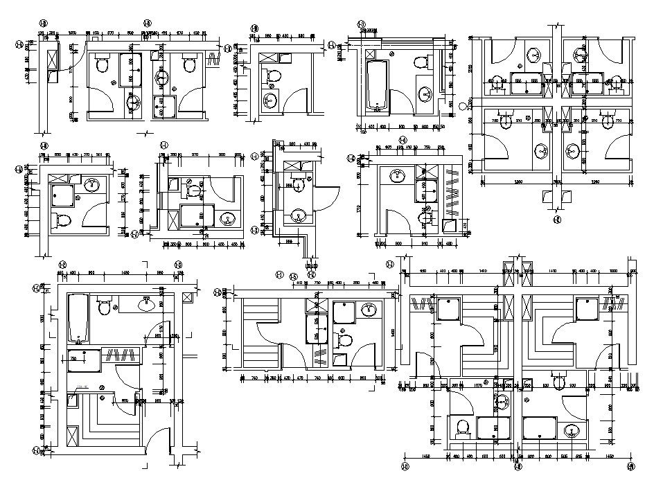 Bathroom Design 2d AutoCAD Drawing download