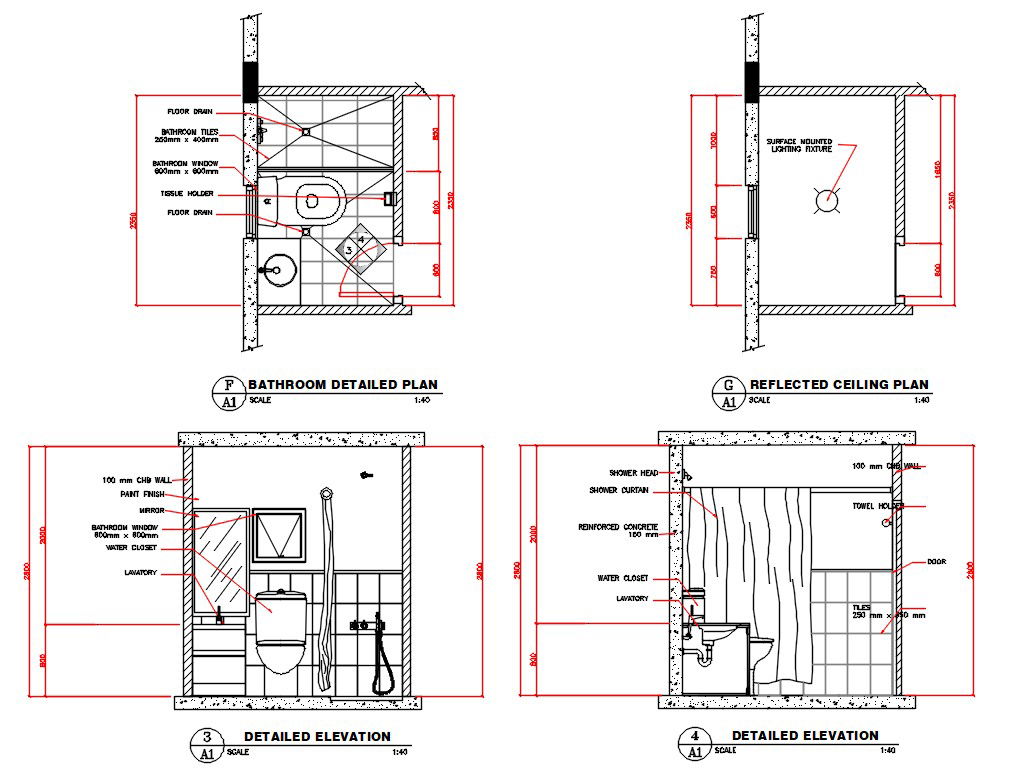 Bathroom Design AutoCAD File