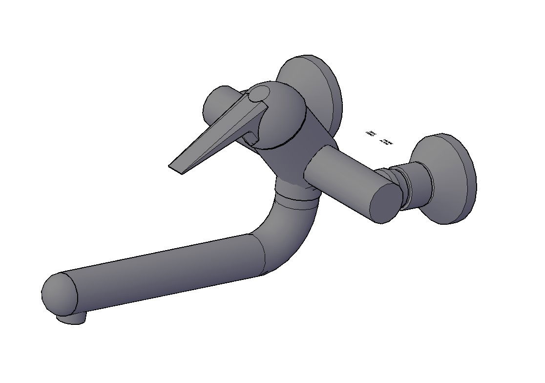 Bathroom Fixture SS Tap Rendered 3D Model Free Download