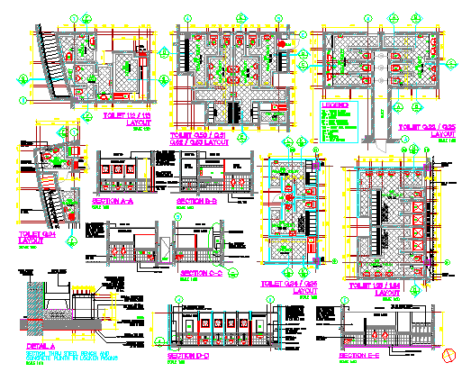 Bathroom detail drawing of Corporate building design drawing