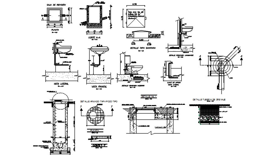 Bathroom fixtures drawing in dwg file 