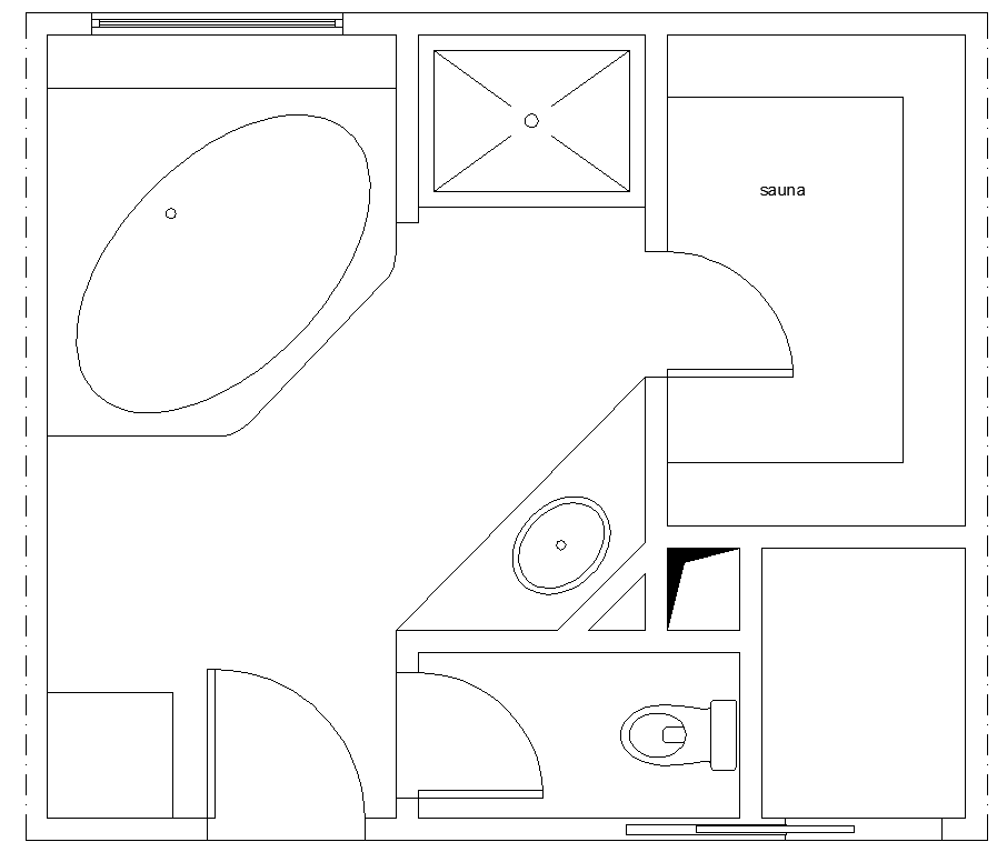 Bathroom structure CAD sanitary block 2d view layout file