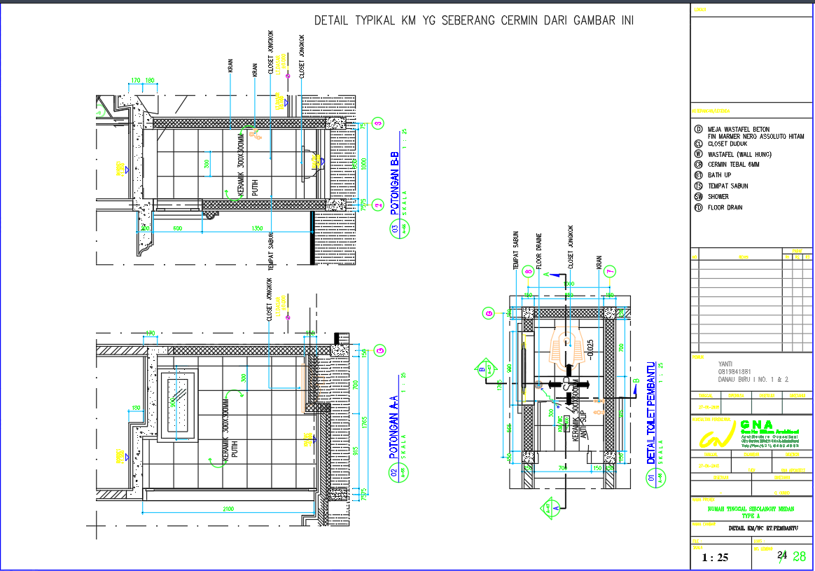 Bathroom Detailed Sectional Drawings in AutoCAD DWG Files