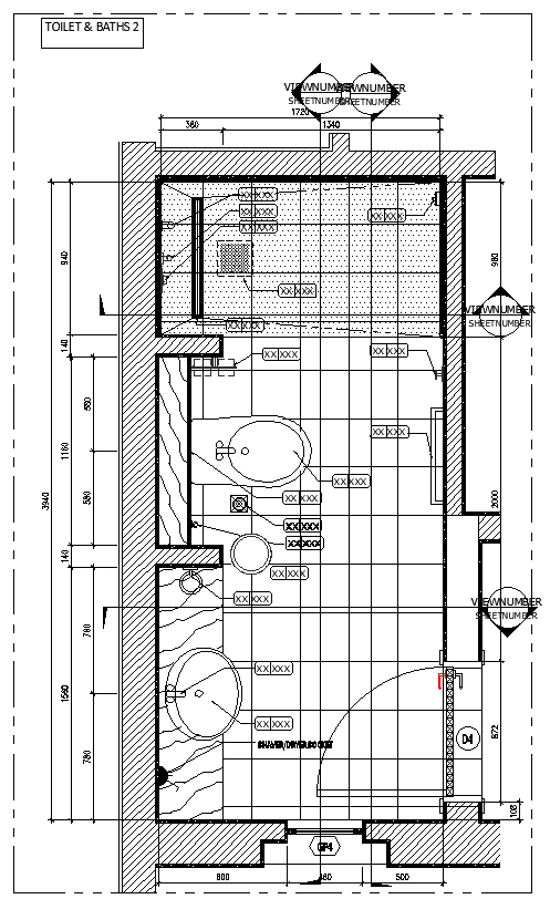 Bathroom Layout Design AutoCAD DWG File