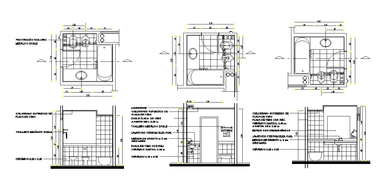 Bathroom Plan And Section CAD Drawing Download DWG File