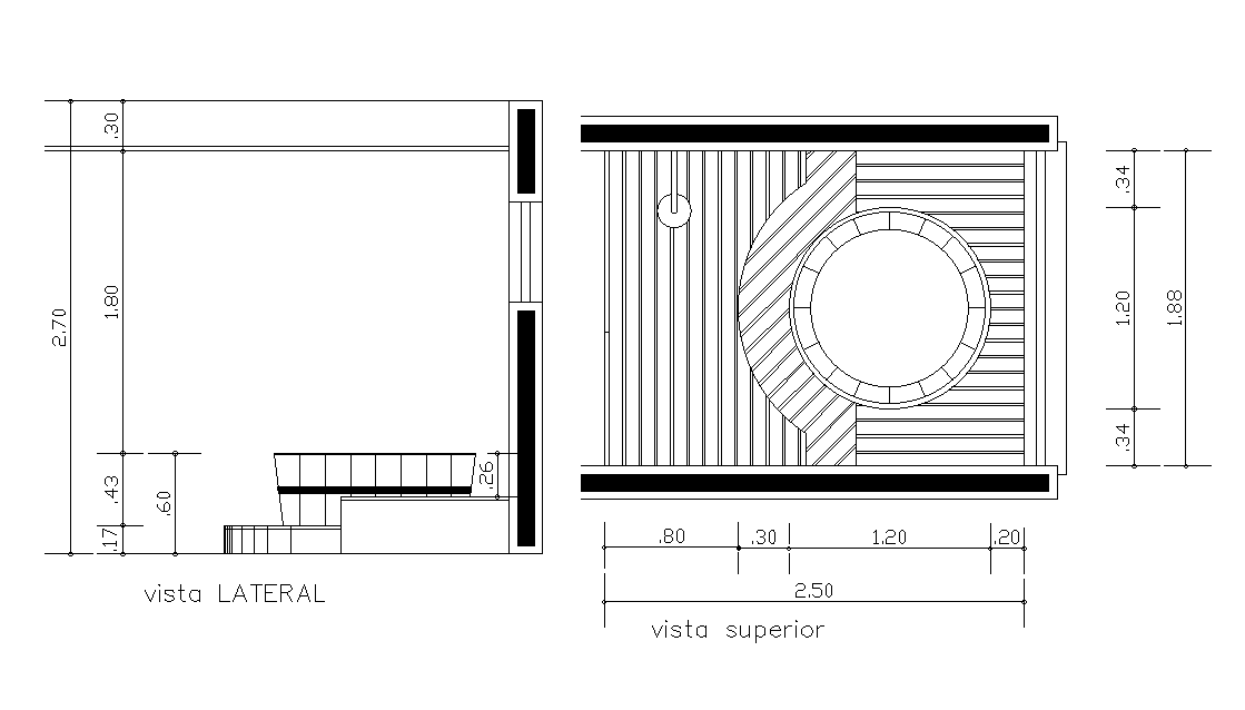 Bathroom Plan And Section CAD Drawing Download Free DWG File