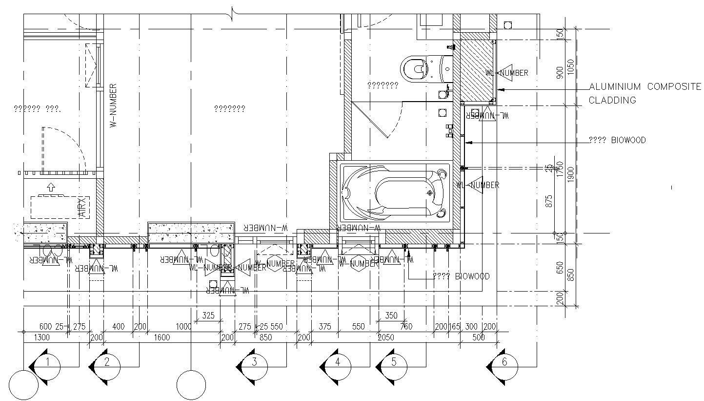 Bathroom layout details in AutoCAD, dwg file.