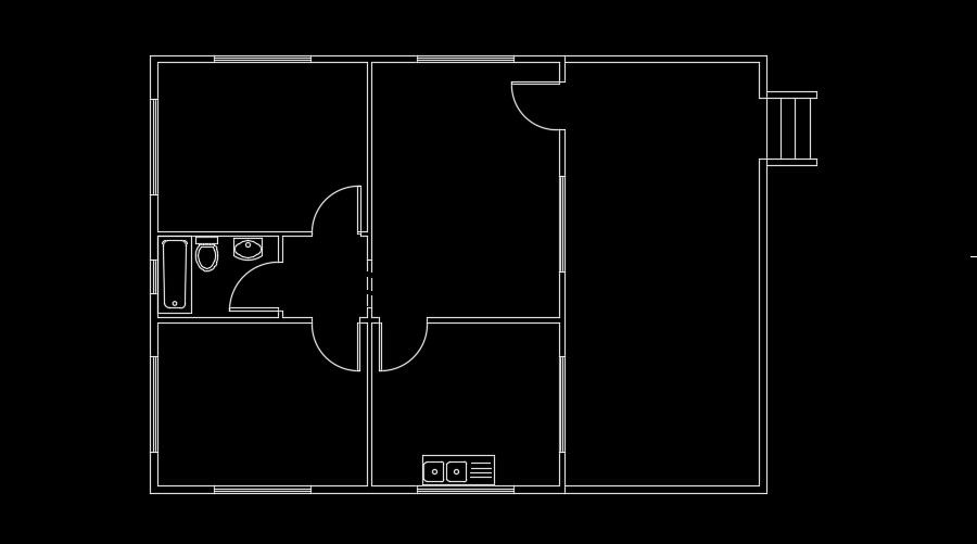 Bathroom location of the 15x12m house plan