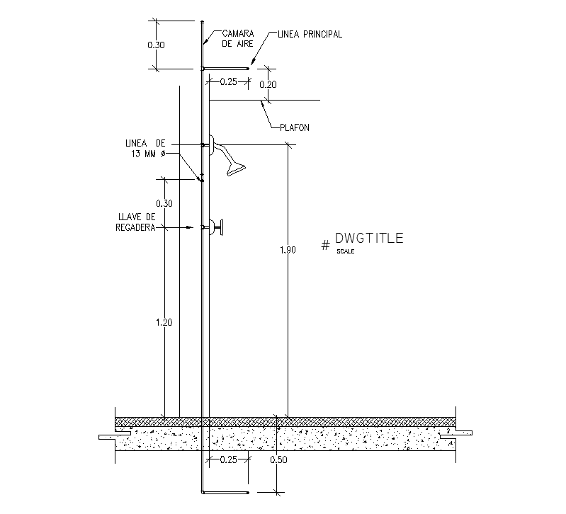 Bathroom section details are presented in this AutoCAD drawing file. Download this 2d AutoCAD drawing file.