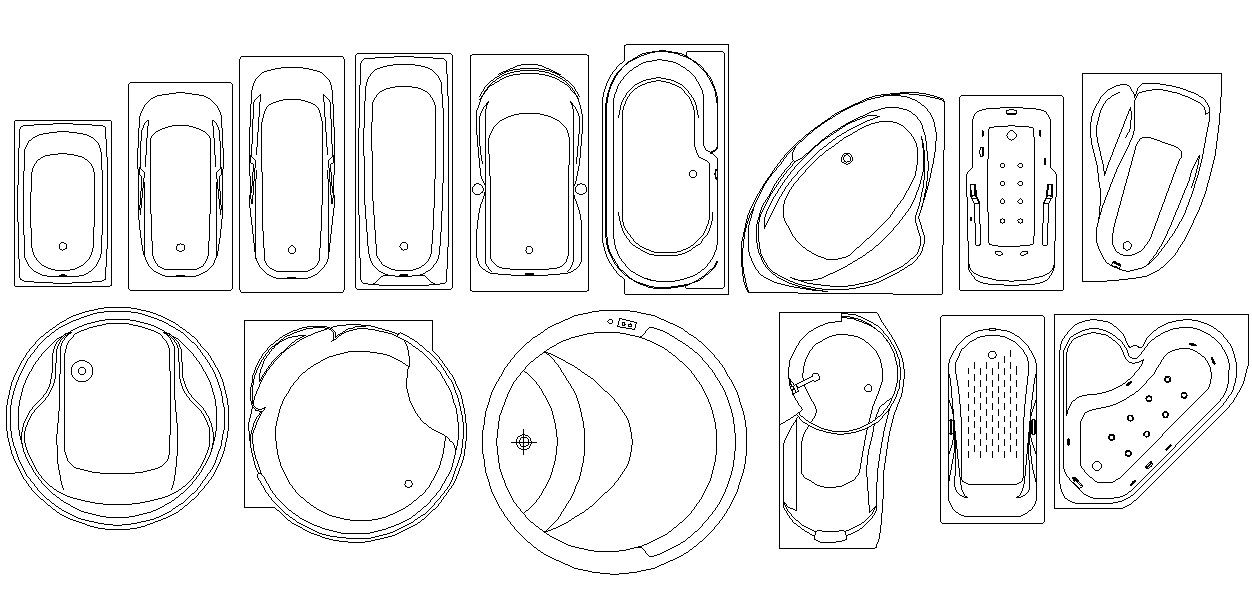 Bathtub CAD Block Free Download AutoCAD Drawing