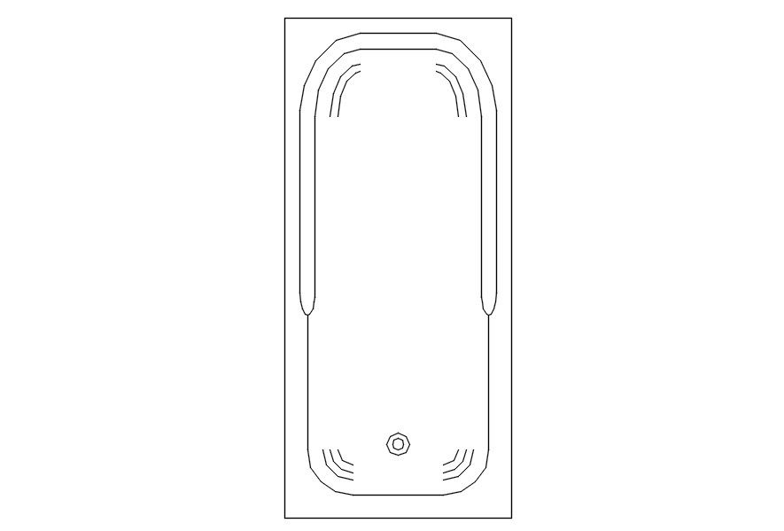 Bathtub plan blocks in AutoCAD, dwg file.