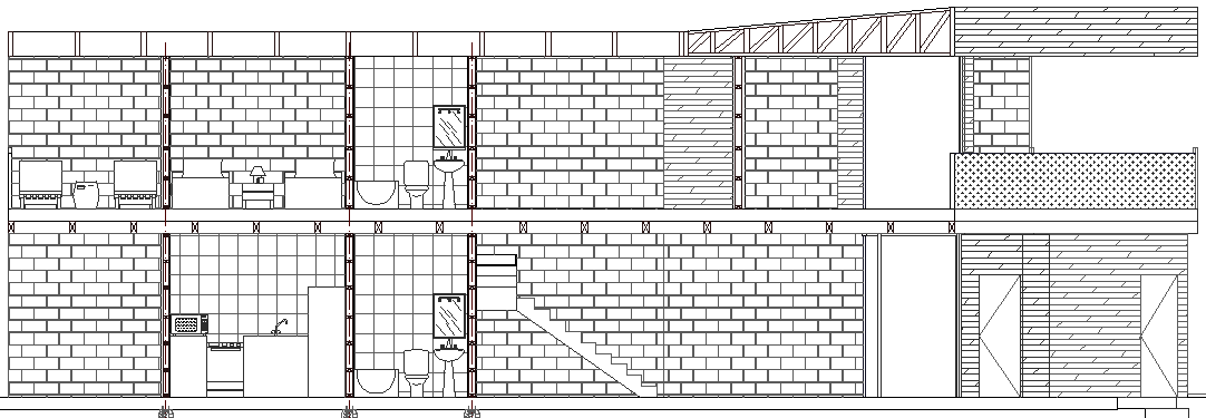 Beach House Architecture Design and Elevation dwg file