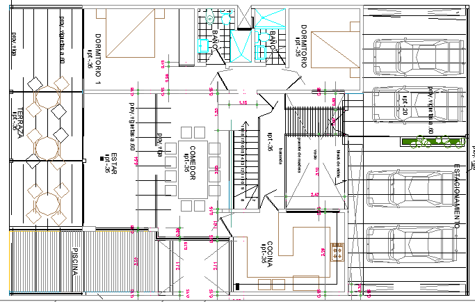 Beach House Architecture Design and Structure Details dwg file