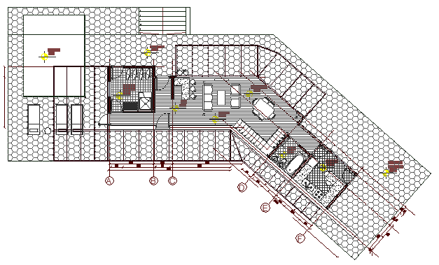 Beach House Architecture Design and Structure Plan dwg file