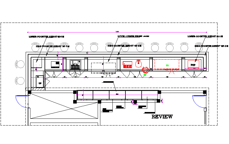 Beach bar plan detail dwg file
