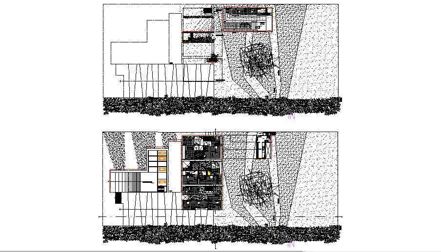 Beach house distribution plan cad drawing details dwg file