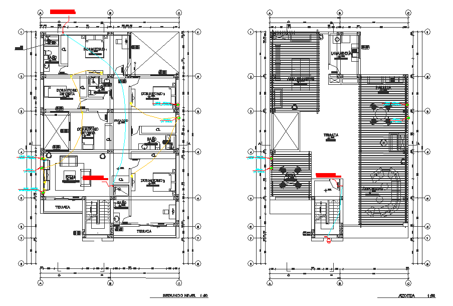 Beach house electric facilities plan autocad file