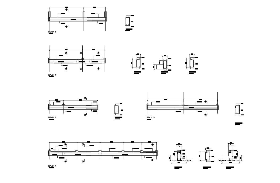 Beam Detail Drawing DWG File Free Download 