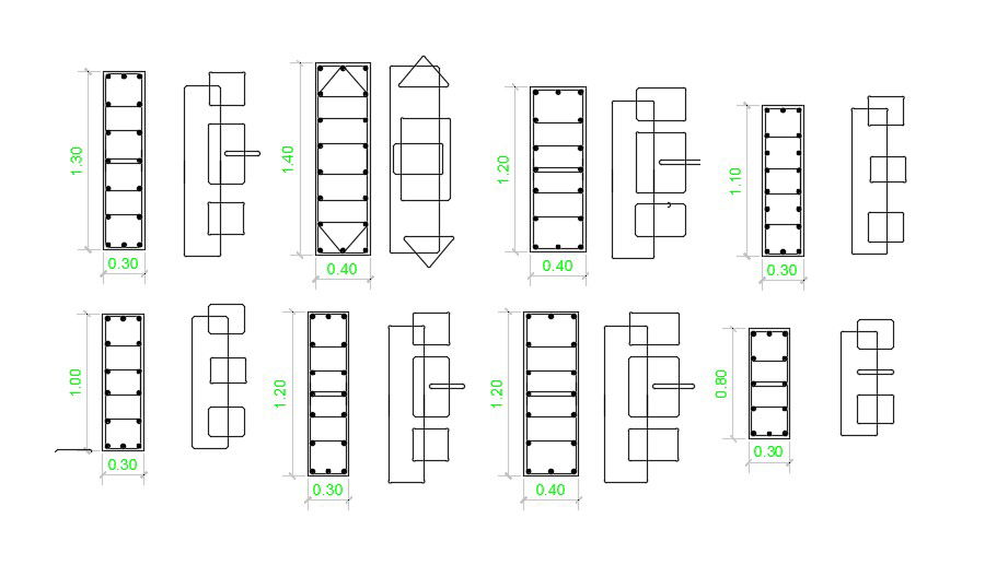 Beam Reinforcement Plan AutoCAD File