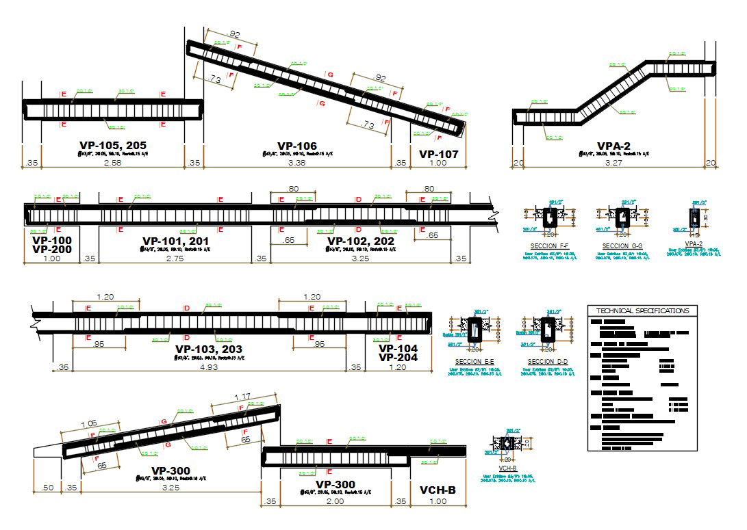 Beam Reinforcement Plan DWG File
