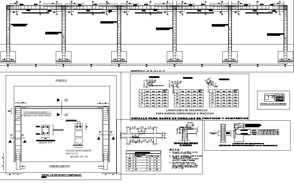 Beam and column detail dwg file