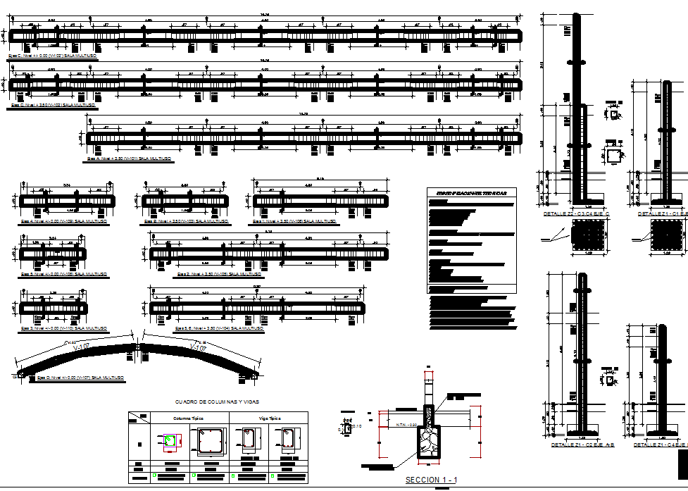 Beam and column detail dwg file