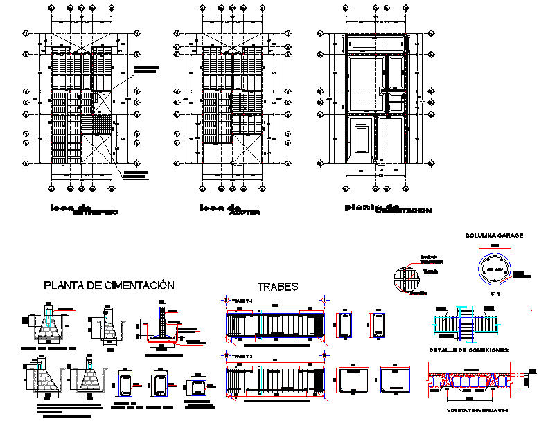 Beam and column plan layout file