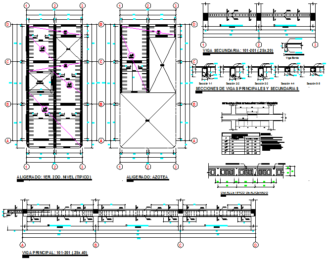 Beam and column section plan structural file