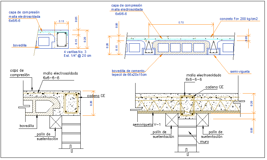 Beam and column structure detail dwg file