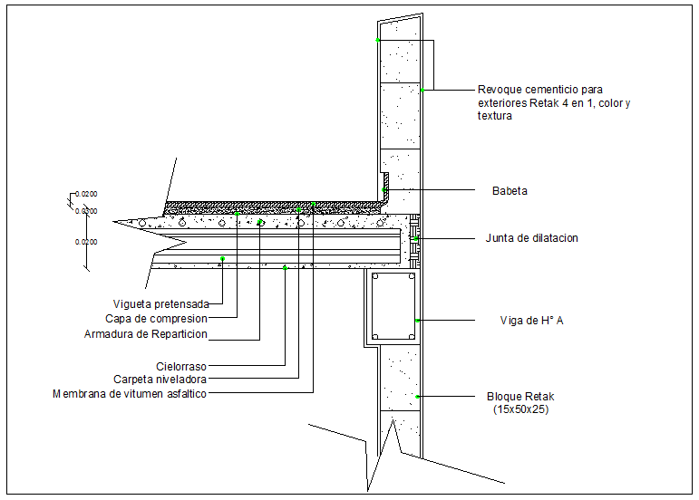 Beam and floor slab connection section view detail dwg file