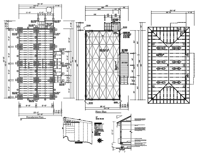 Beam and footing plan dwg file
