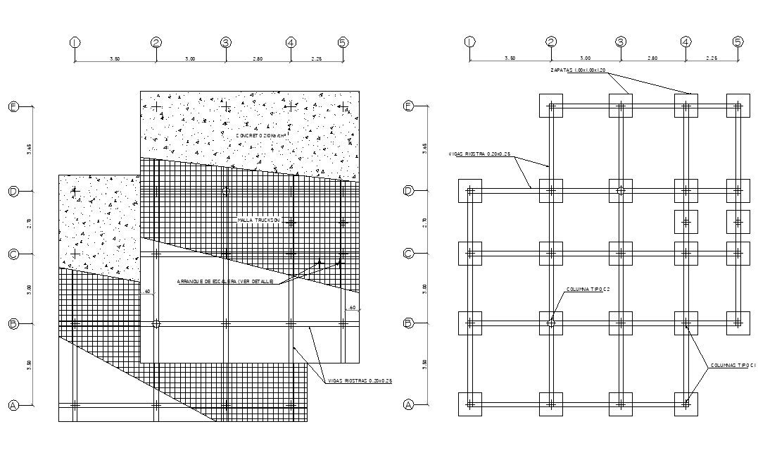 Beam and foundation plan detail layout file